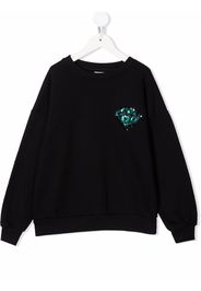 Andorine sequin-embroidered organic cotton sweatshirt - Nero