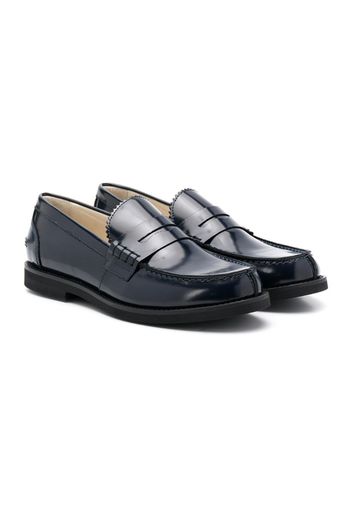 varnished finish loafers