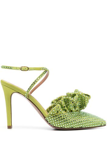 Andrea Wazen Pumps Franca 105mm con decorazione di cristalli - Verde