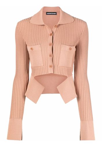 ANDREADAMO ribbed buttoned-up knitted top - Toni neutri