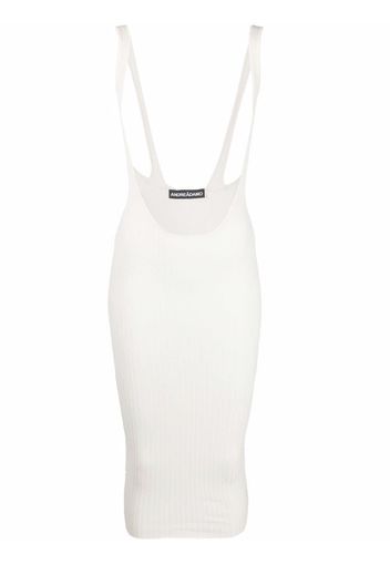 ANDREADAMO ribbed-knit pinafore skirt - Bianco