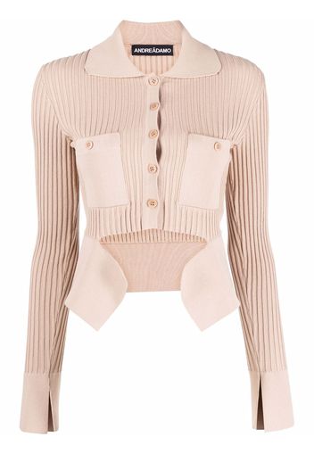 ANDREADAMO ribbed-knit cut-waist top - Toni neutri