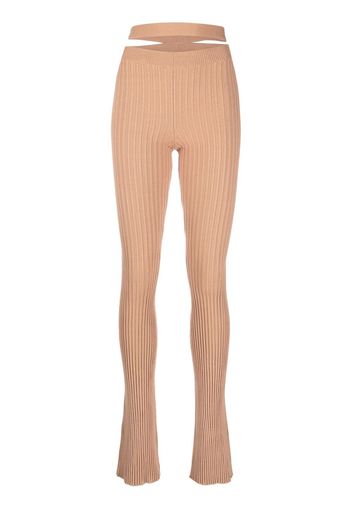 ANDREĀDAMO cut-out detail knit leggings - Toni neutri