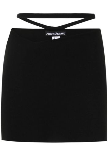ANDREĀDAMO cut-out belted mini skirt - Nero
