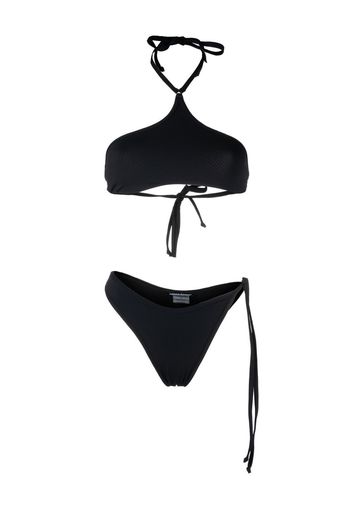 ANDREĀDAMO ribbed-knit bikini set - Nero