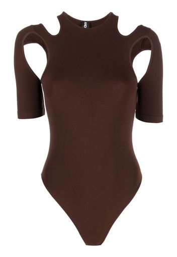 ANDREĀDAMO cut-out-detail body top - Marrone