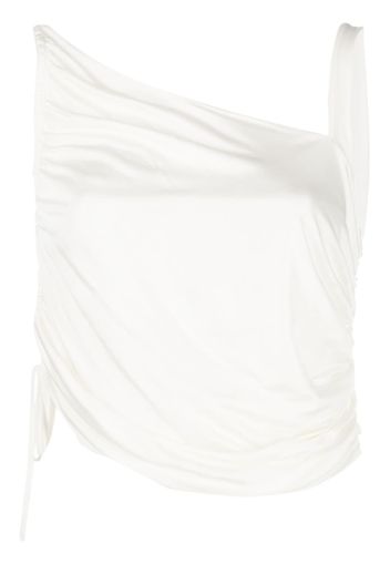 ANDREĀDAMO single-strap gathered tank top - Bianco