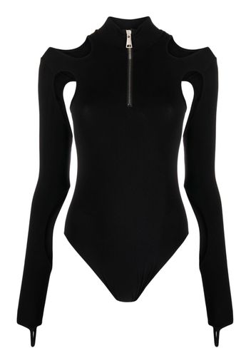ANDREĀDAMO sculpted jersey cut-out bodysuit - Nero
