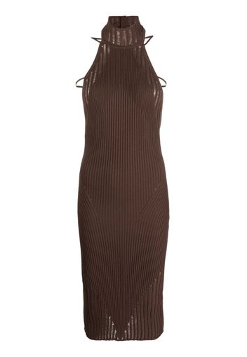 ANDREĀDAMO sleeveless knitted dress - Marrone