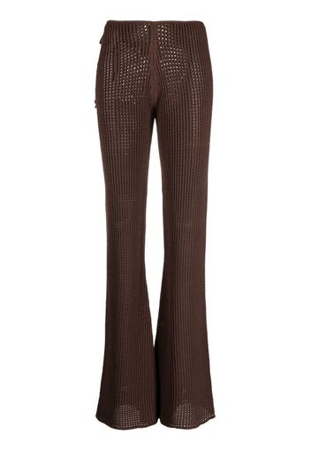ANDREĀDAMO flared knitted trousers - Marrone