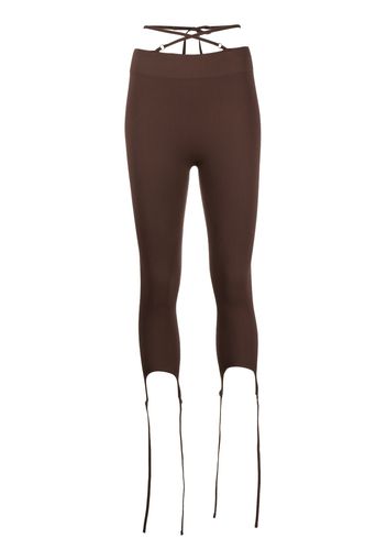 ANDREĀDAMO Leggings crop - Marrone