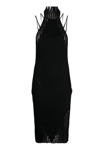 ANDREĀDAMO halterneck knitted midi dress - Nero