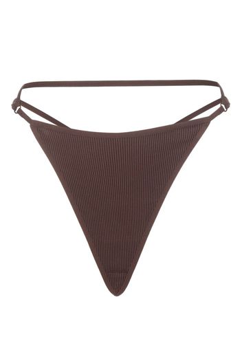 ANDREĀDAMO strap-detailing ribbed thongs - Marrone