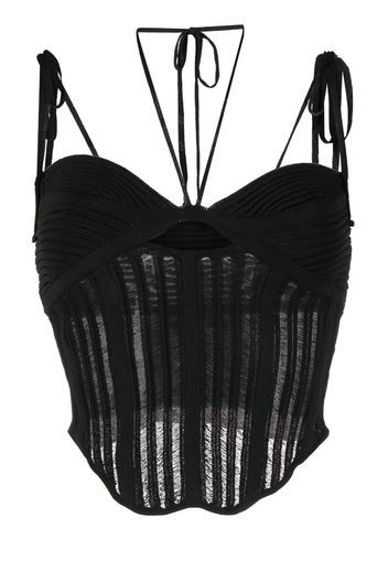 ANDREĀDAMO ribbed-knit corset top - Nero