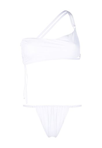 ANDREĀDAMO one-shoulder bikini set - Bianco