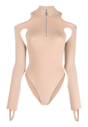ANDREĀDAMO sculpted jersey cut-out bodysuit - Toni neutri