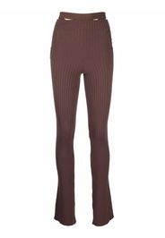 ANDREADAMO ribbed-knit flared trousers - Marrone