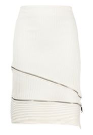 ANDREĀDAMO ribbed asymmetric midi skirt - Bianco