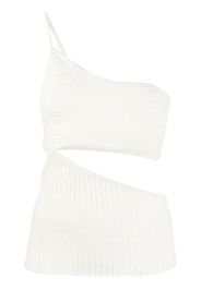 ANDREĀDAMO one-shoulder cut-out ribbed top - Bianco