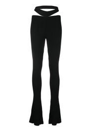 ANDREĀDAMO cut-out ribbed-knit trousers - Nero