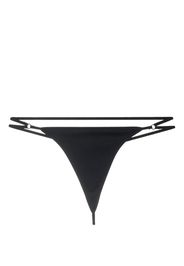 ANDREĀDAMO logo-print strap ribbed thongs - Nero