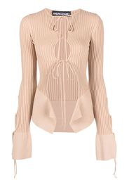 ANDREĀDAMO cut-out ribbed top - Toni neutri