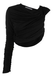 ANDREĀDAMO draped asymmetric top - Nero