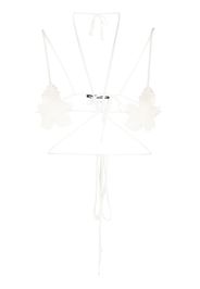 ANDREĀDAMO fig-leaf knitted bra top - Bianco