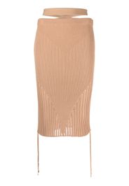 ANDREĀDAMO ribbed-knit pencil skirt - Toni neutri