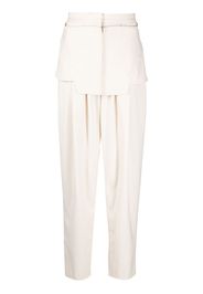 ANDREĀDAMO layered-detail high-waist trousers - Toni neutri