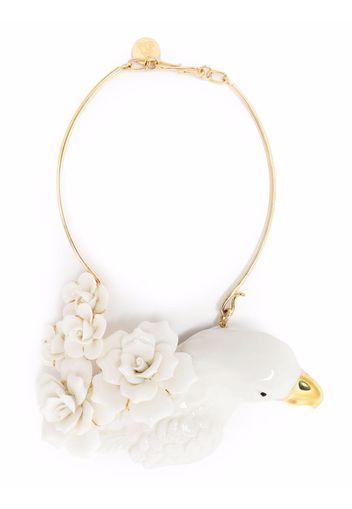 Andres Gallardo Eagle porcelain pendant necklace - Bianco
