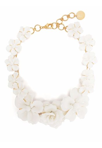 Andres Gallardo Flowerland floral-charm chain necklace - Bianco