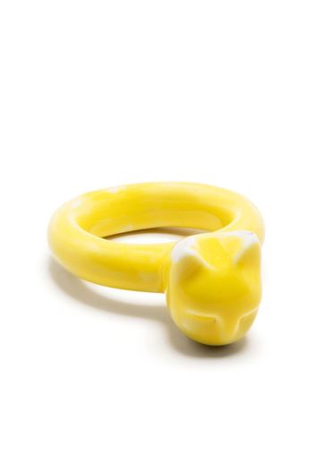 Andres Gallardo porcelain kitty ring - Giallo