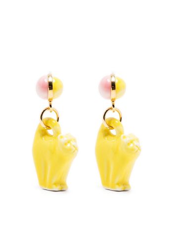 Andres Gallardo cat drop earrings - Giallo