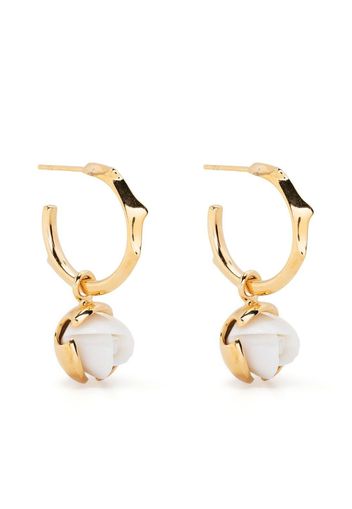 Andres Gallardo floral-detail hoop earrings - Nero