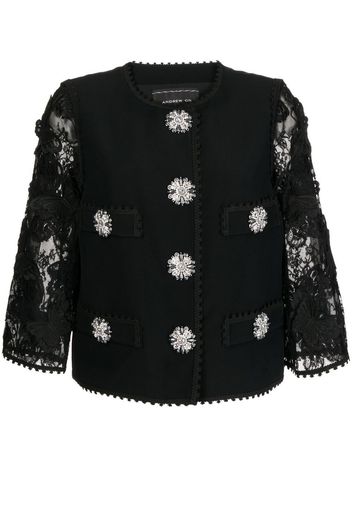 Andrew Gn crystal-button jacket - Nero