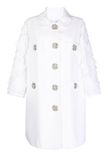 Andrew Gn embellished-button panelled coat - Bianco