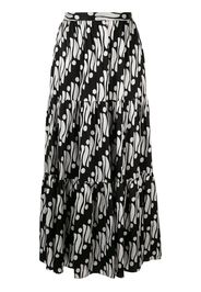 geometric flared maxi skirt