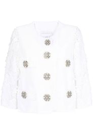 Andrew Gn crystal-button jacket - Bianco
