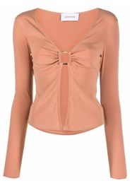Anemos ring-detailed long-sleeved top - Marrone