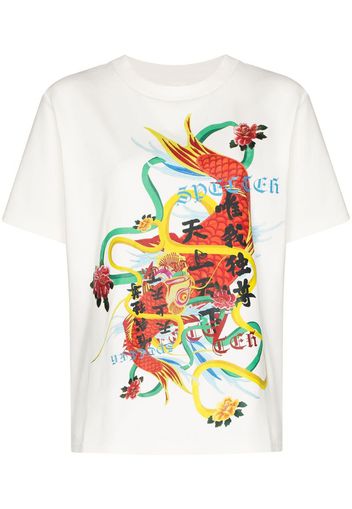 dragon print cotton T-shirt