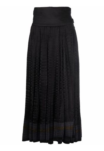 A.N.G.E.L.O. Vintage Cult 2000s striped gathered midi skirt - Nero