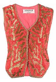 A.N.G.E.L.O. Vintage Cult Gilet con paillettes anni '80 - Rosso