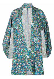 A.N.G.E.L.O. Vintage Cult Cappotto a fiori anni '70 - Blu