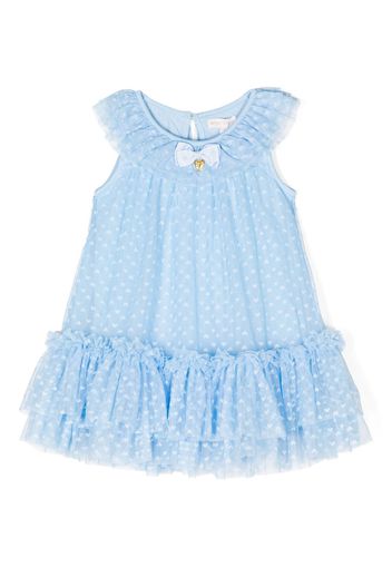 Angel's Face heart-embroidered sleeveless tulle dress - Blu