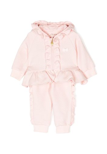 Angel's Face jacquard-pattern ruffled tracksuit set - Rosa