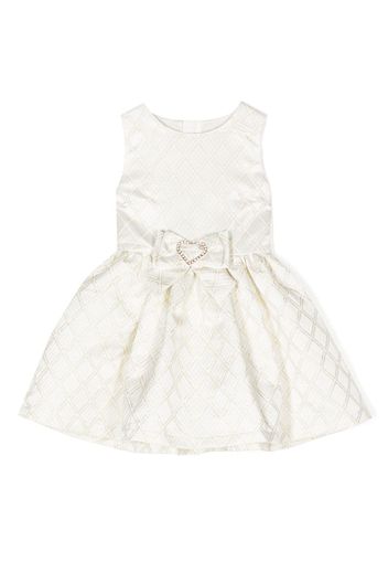 Angel's Face Ursula Heart Bow jacquard dress - Bianco