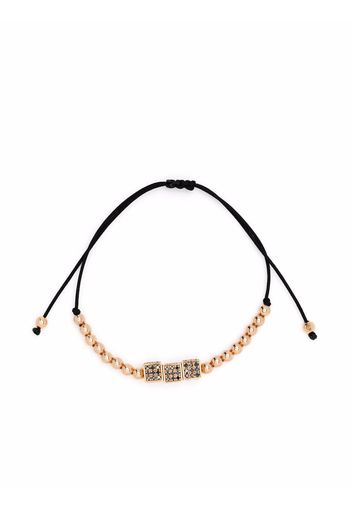 Anil Arjandas Bracciale con perline in oro rosa 18kt e diamanti