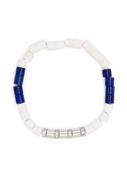 Anil Arjandas Omni bead bracelet in oro bianco 18kt con lapislazzuli, agata e diamanti - Argento