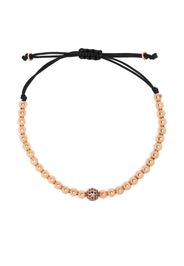 Anil Arjandas Bracciale di corda con perline in oro rosa 18kt e diamanti